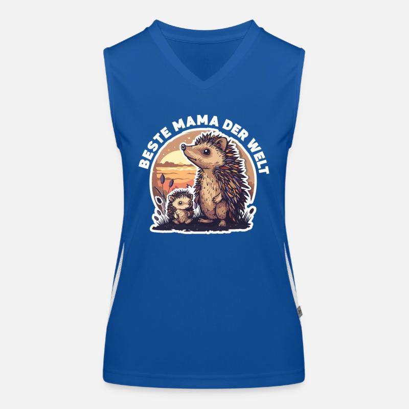Mama Mutter Beste Mama der Welt Igel Spruch Funktionelles Kontrast-Tank Top für Frauen