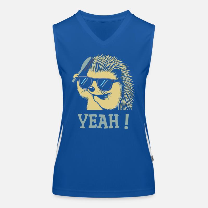 Cool Hedgehog Sunglasses Brush Women's Functional Contrast Tank Top