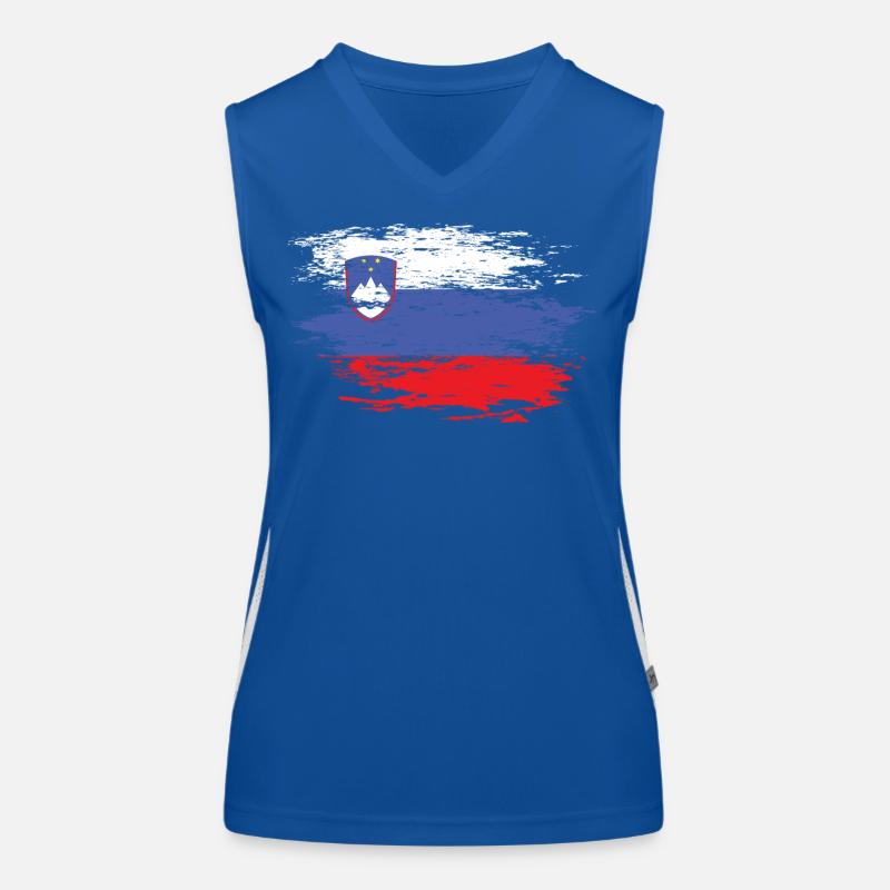 Slovenia flag used Women's Functional Contrast Tank Top