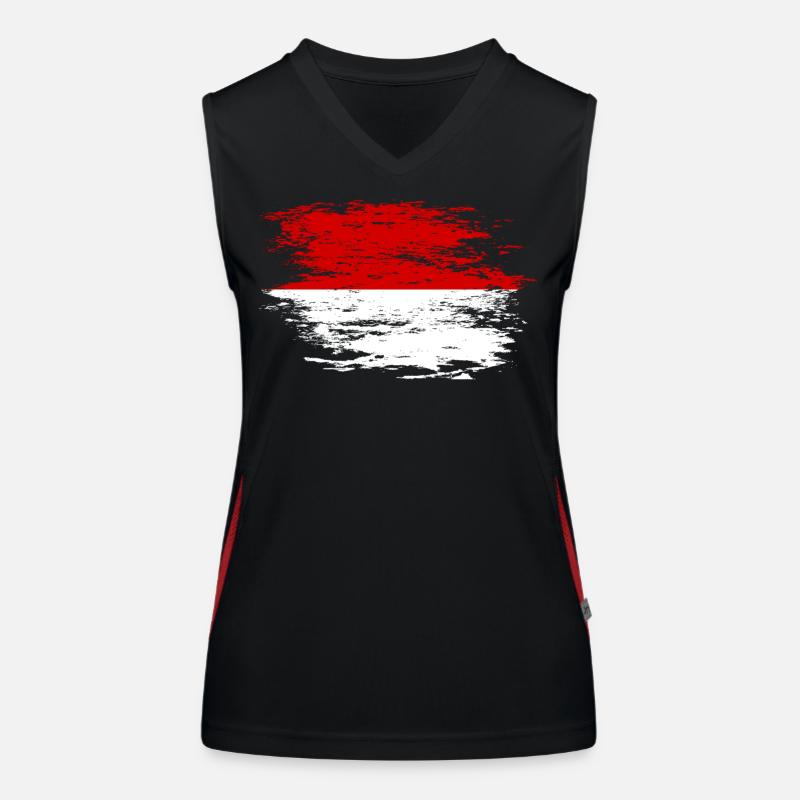 Drapeau indonésien utilisé Débardeur respirant contrasté Femme