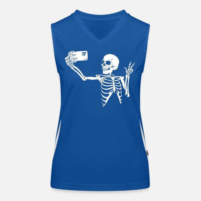 Deadly Selfie (White) Women's Functional Contrast Tank Top