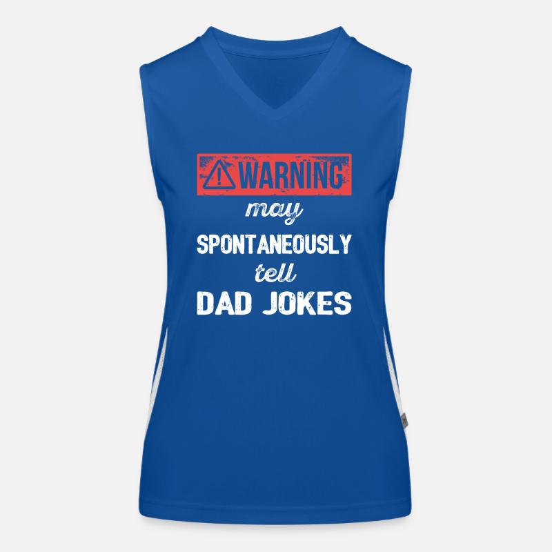 Warning: May Spontaneously Tell Dad Jokes I Women's Functional Contrast Tank Top