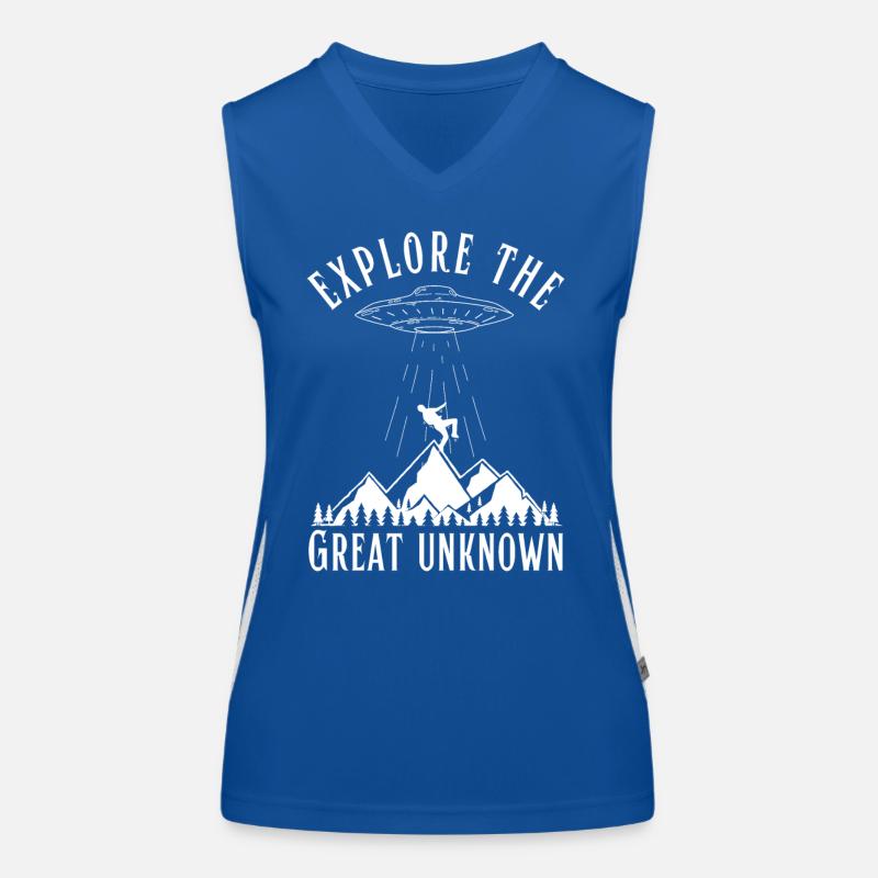 Explore the Great Unknown UFO Aliens Women's Functional Contrast Tank Top
