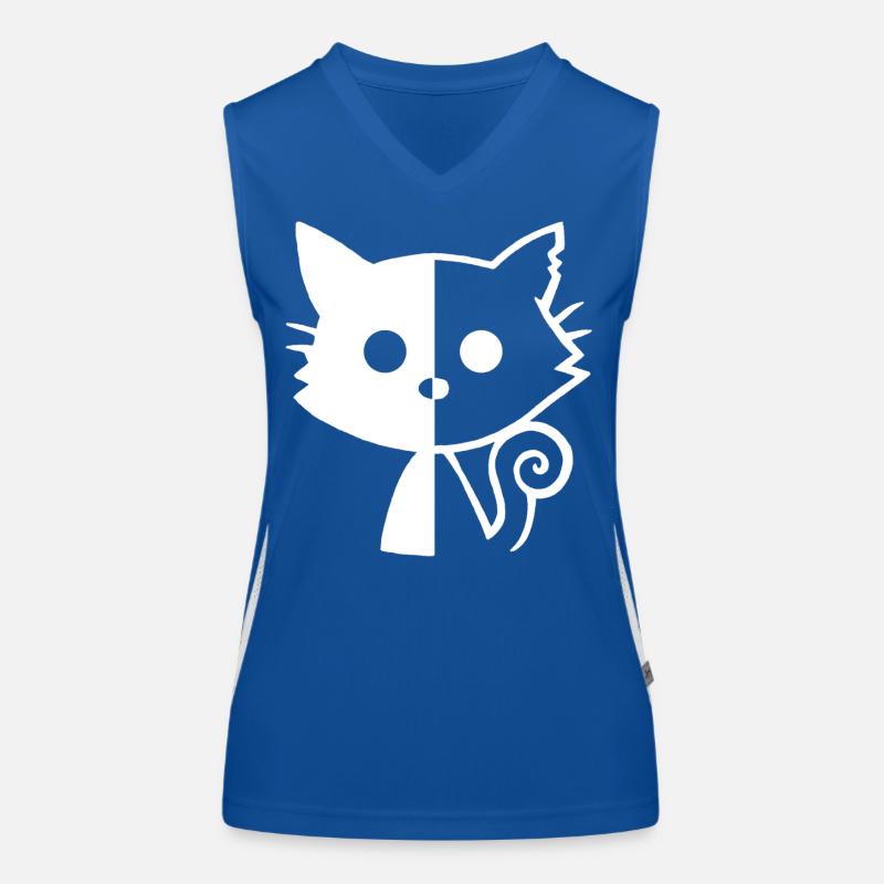 Yin und Yang Katze (weiß) Funktionelles Kontrast-Tank Top für Frauen