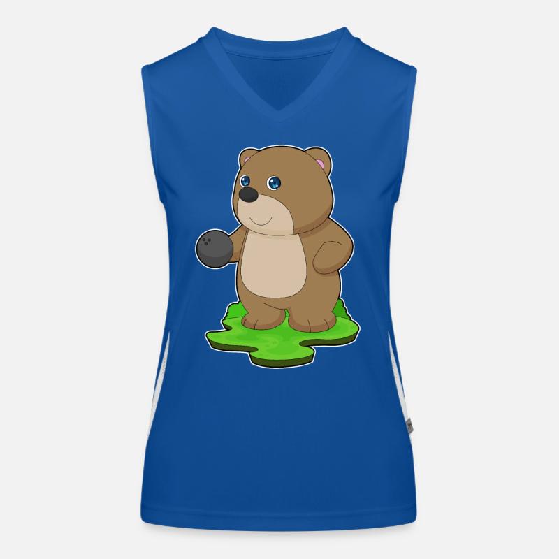 Bär Bowling Bowlingkugel Funktionelles Kontrast-Tank Top für Frauen