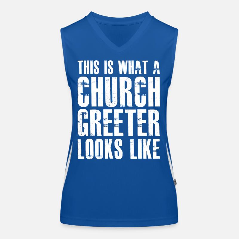So sieht ein Church Greeter aus Funktionelles Kontrast-Tank Top für Frauen