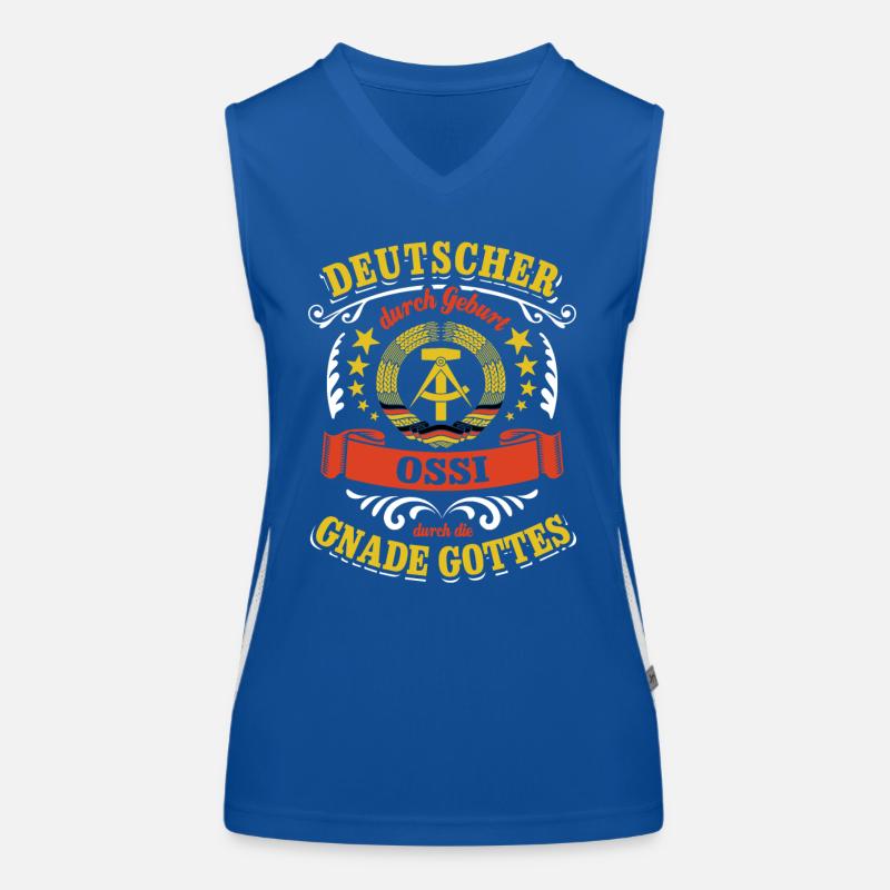Deutscher durch Geburt Ossi durch die Gnade Gottes Funktionelles Kontrast-Tank Top für Frauen