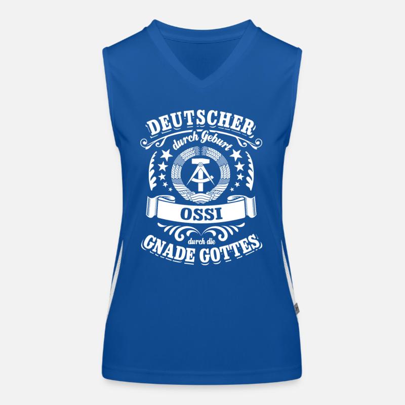 Deutscher durch Geburt Ossi durch die Gnade Gottes Funktionelles Kontrast-Tank Top für Frauen