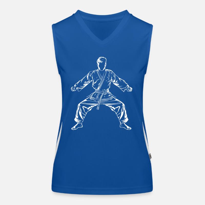 Dessin de garçon de karaté Débardeur respirant contrasté Femme