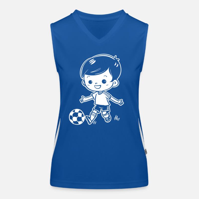 Soccer Boy Drawing Women's Functional Contrast Tank Top
