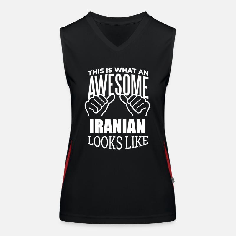 Iran - Women's Functional Contrast Tank Top - black/red
