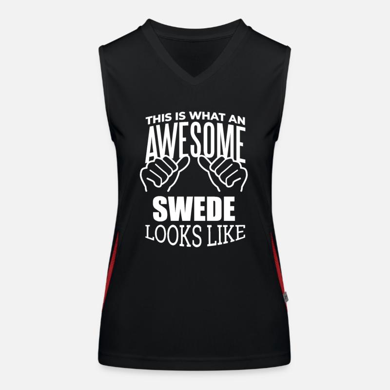 Sweden - Women's Functional Contrast Tank Top - black/red