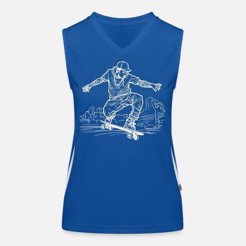 Dessin de skateboarder Débardeur respirant contrasté Femme