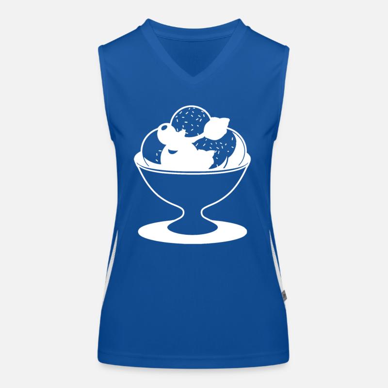 Dessin de coupe glacée Débardeur respirant contrasté Femme