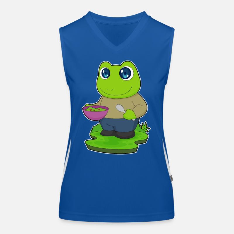 Frosch Koch Schüssel Kochen Funktionelles Kontrast-Tank Top für Frauen