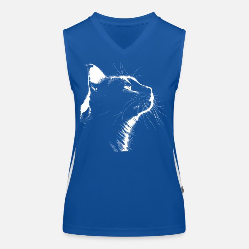 Silhouette Cat Women's Functional Contrast Tank Top