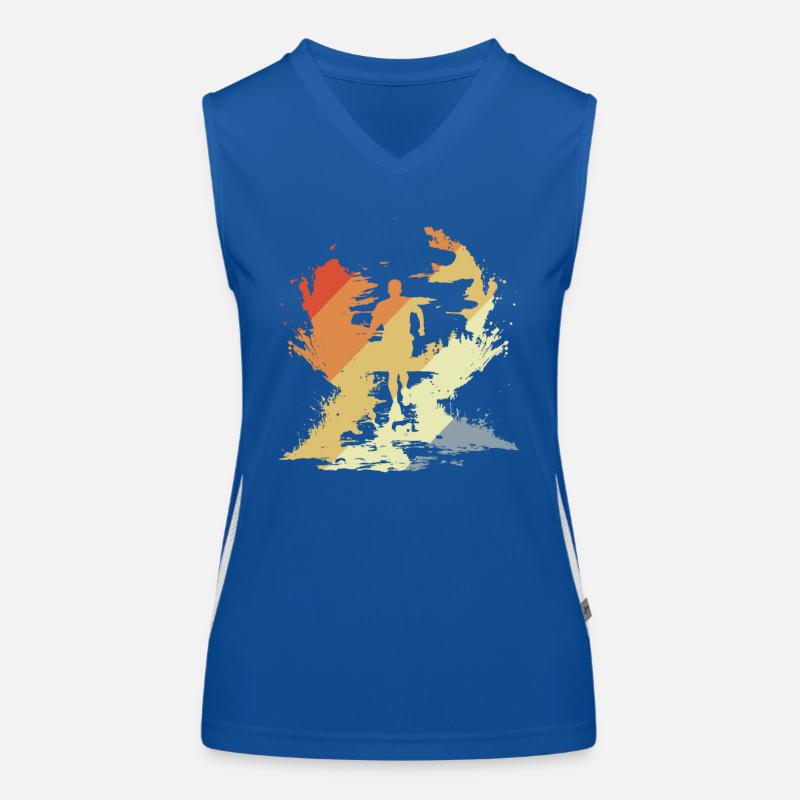 Vintage Marathon Runner Sketch Women's Functional Contrast Tank Top