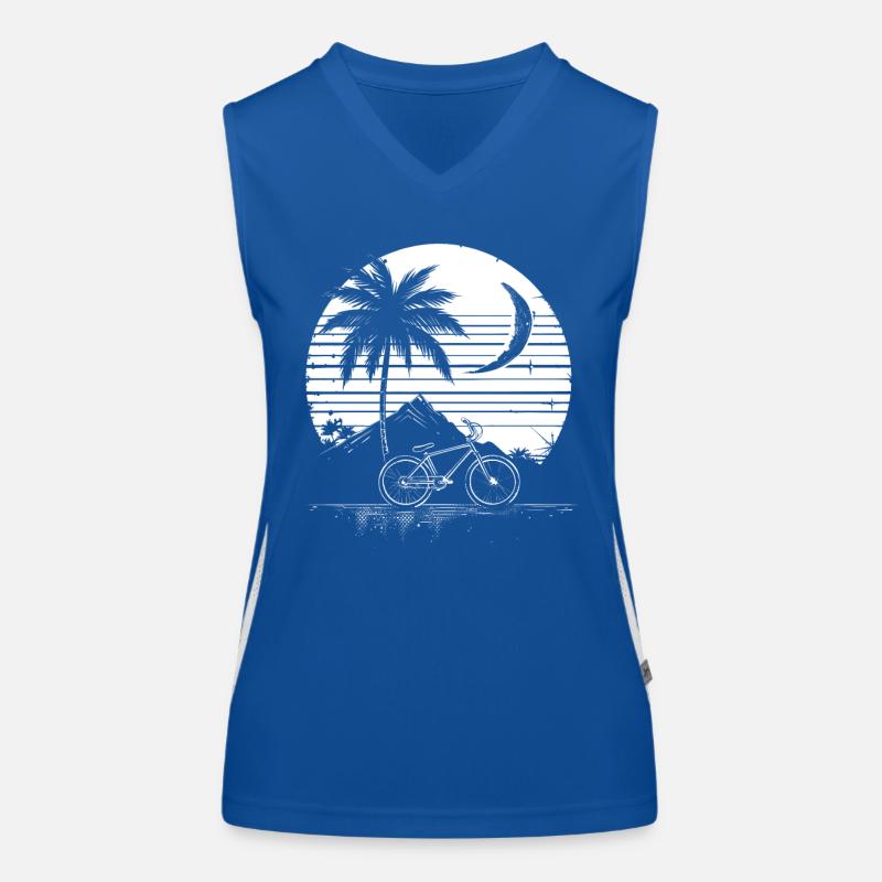 Mountain Biking Drawing Women's Functional Contrast Tank Top