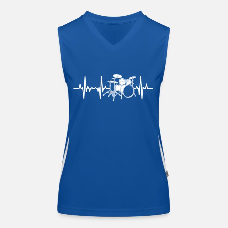 Drummer Herzschlag Funktionelles Kontrast-Tank Top für Frauen