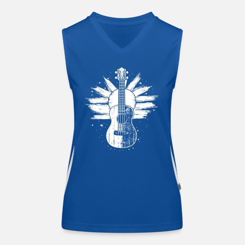 Ukulele Skizze Funktionelles Kontrast-Tank Top für Frauen