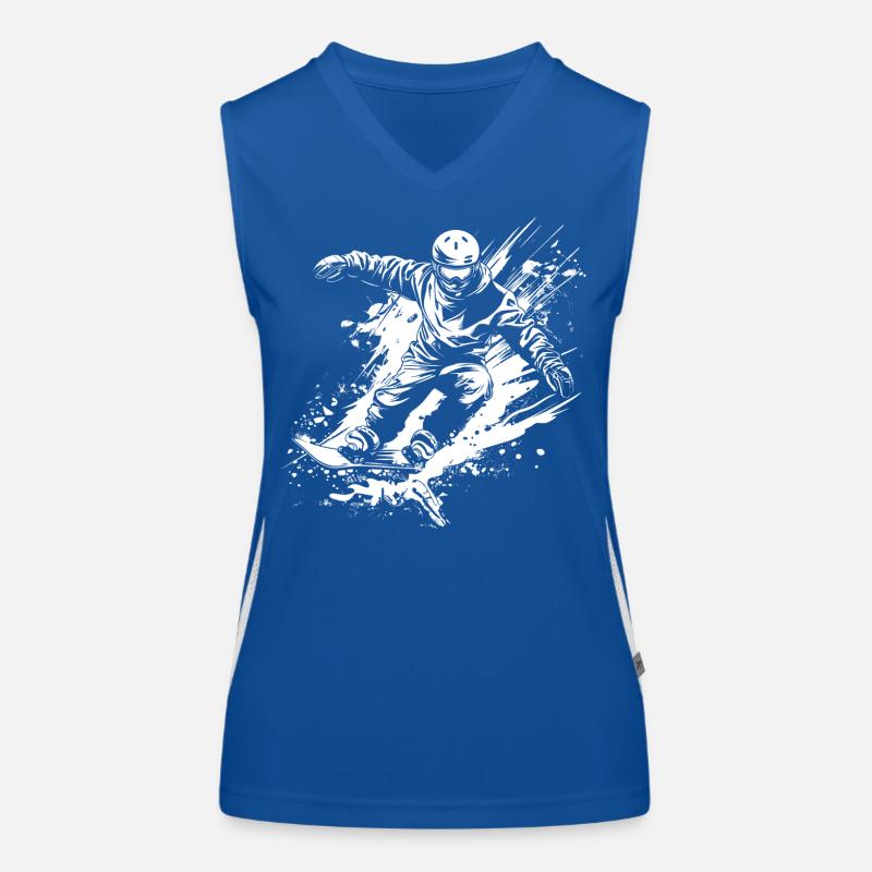 Snowboarder Funktionelles Kontrast-Tank Top für Frauen