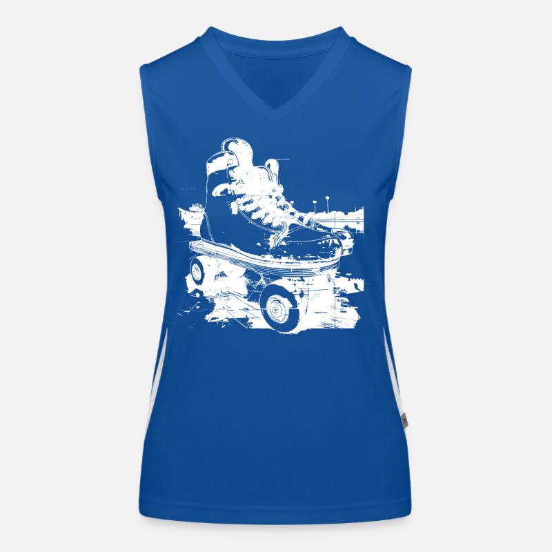 Rollerskates Grafik Funktionelles Kontrast-Tank Top für Frauen