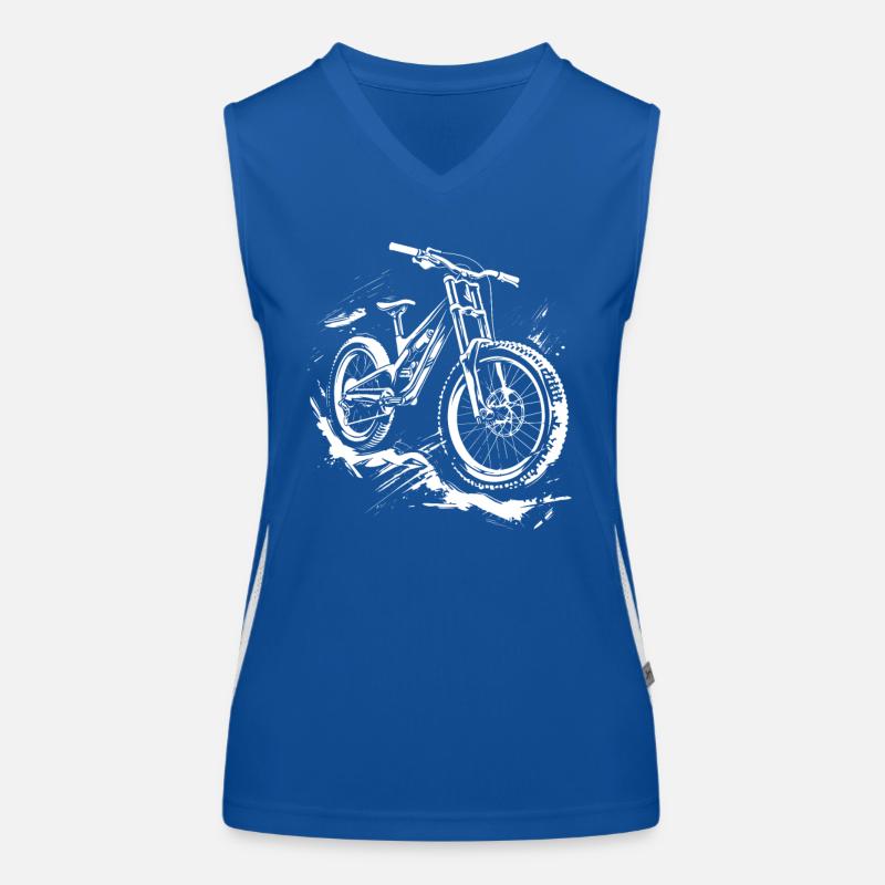 Mountain Biker Drawing Women's Functional Contrast Tank Top