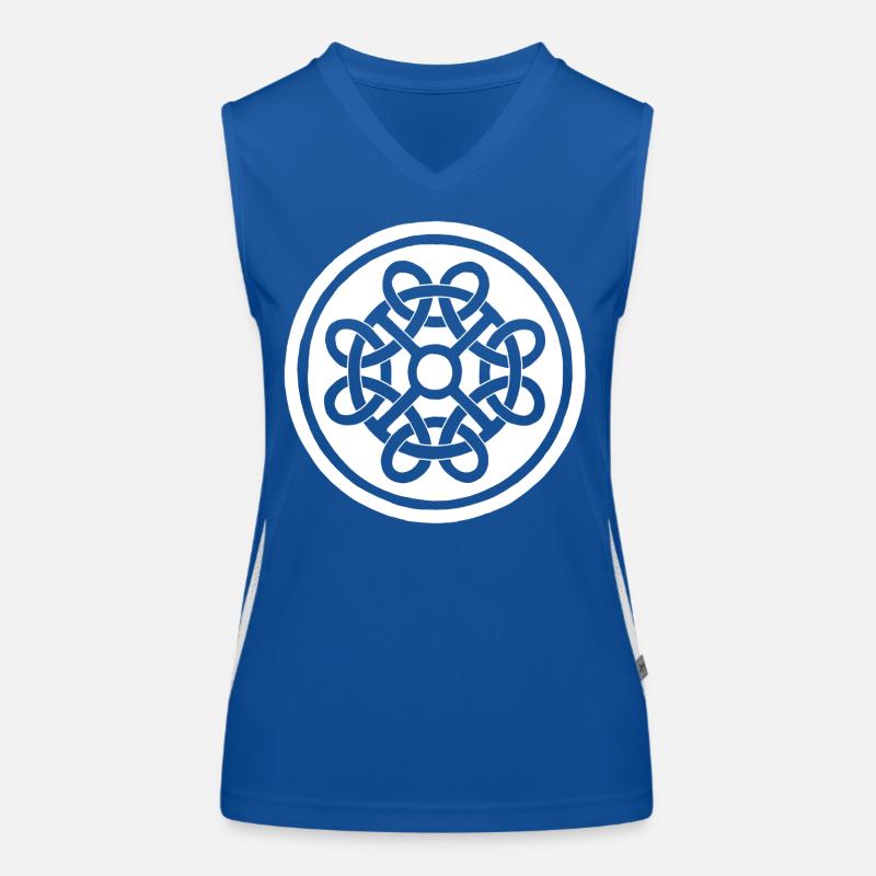 Fleur celte et talisman blanc Débardeur respirant contrasté Femme