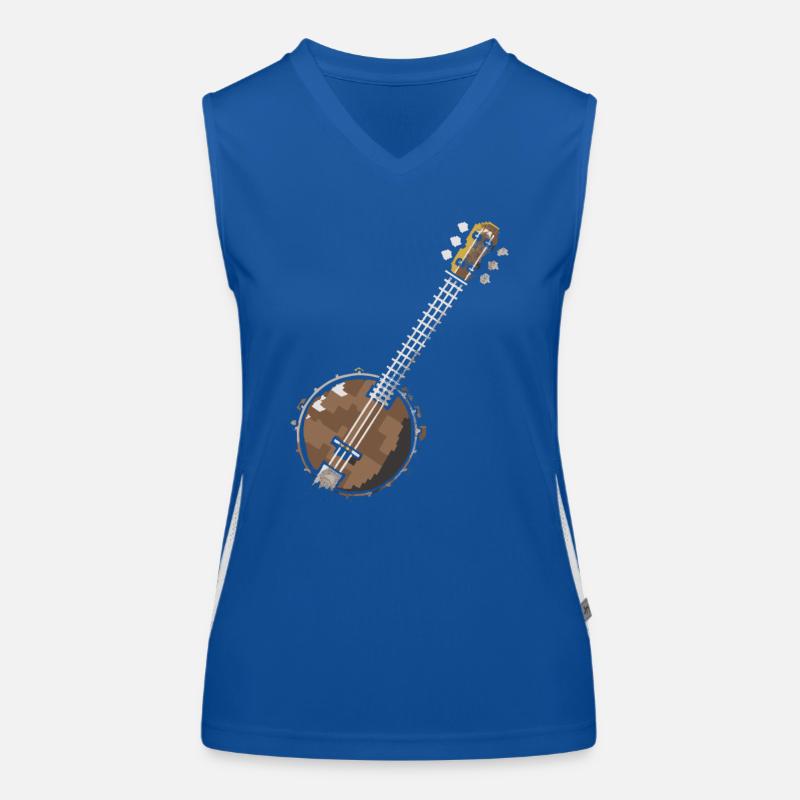 Banjo Pixel Art Funktionelles Kontrast-Tank Top für Frauen