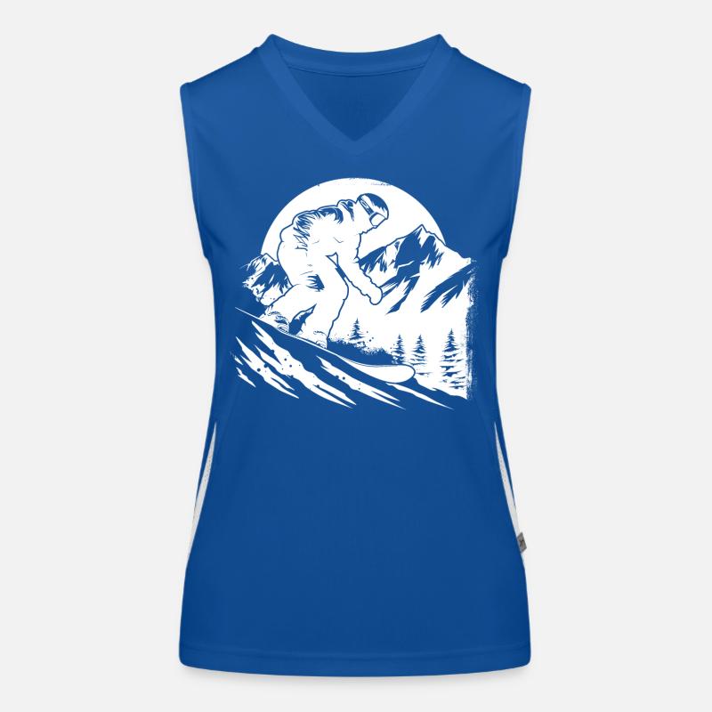 Snowboarder Skizze Funktionelles Kontrast-Tank Top für Frauen