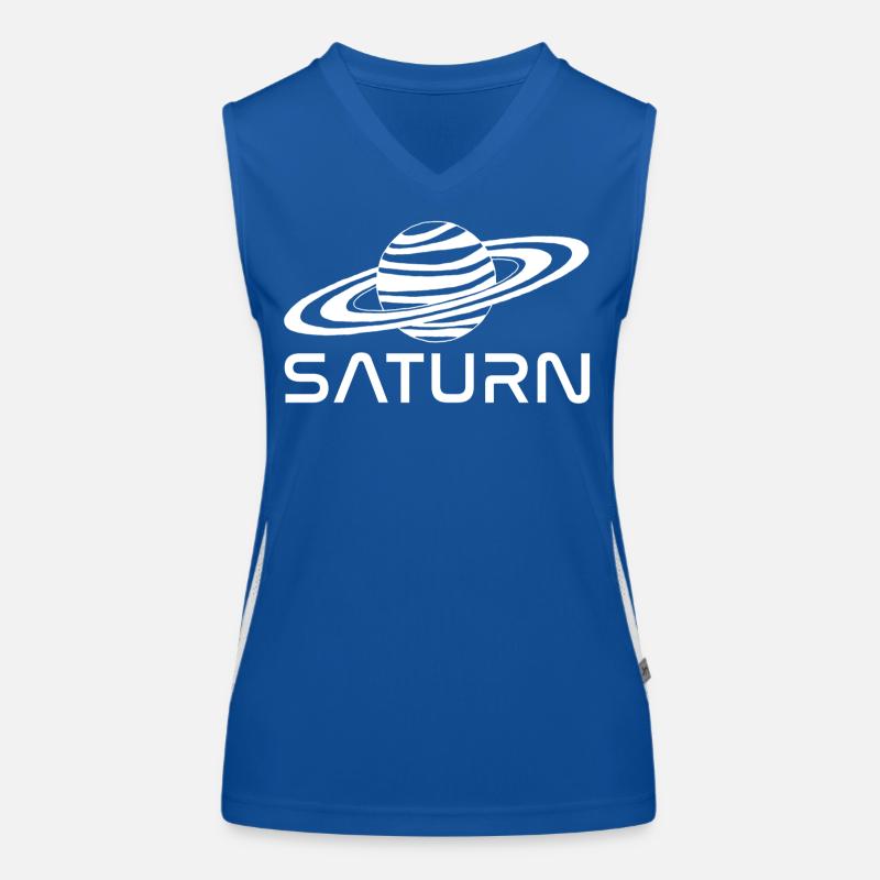 Planète saturne blanche Débardeur respirant contrasté Femme