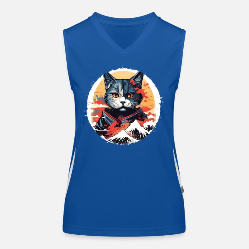 Cat Manga Style Women's Functional Contrast Tank Top