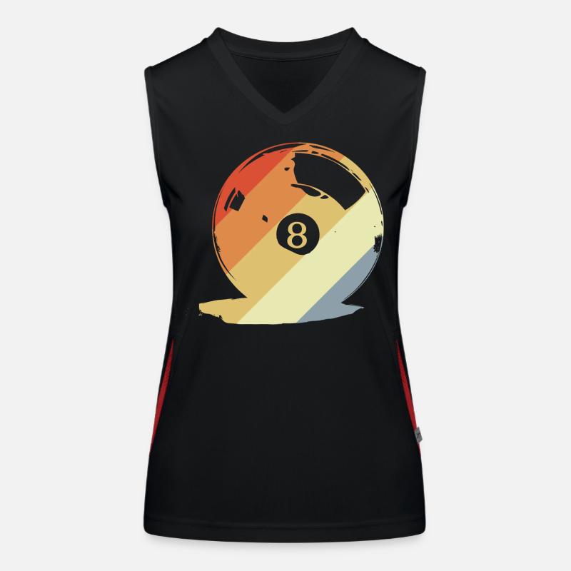 Retro Billiard Ball Graphic Women's Functional Contrast Tank Top