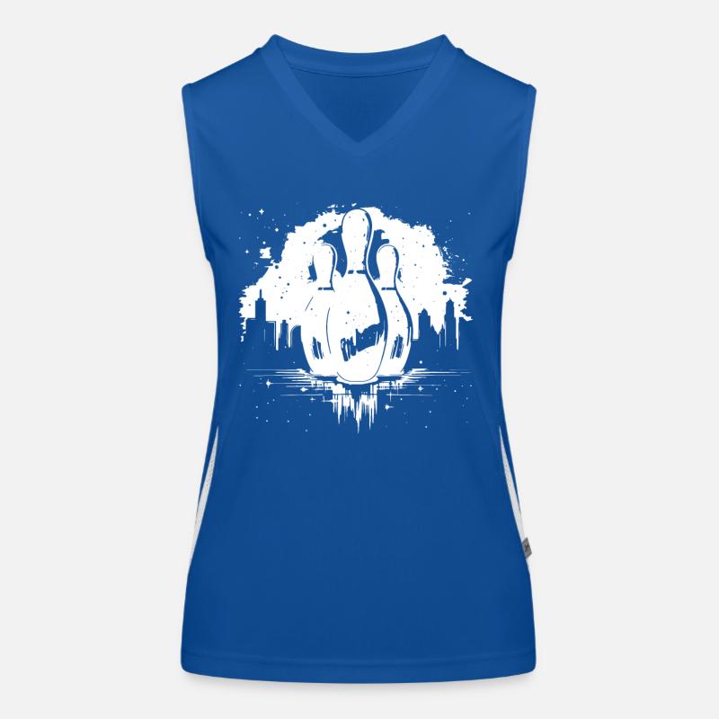 Bowling Drawing Women's Functional Contrast Tank Top