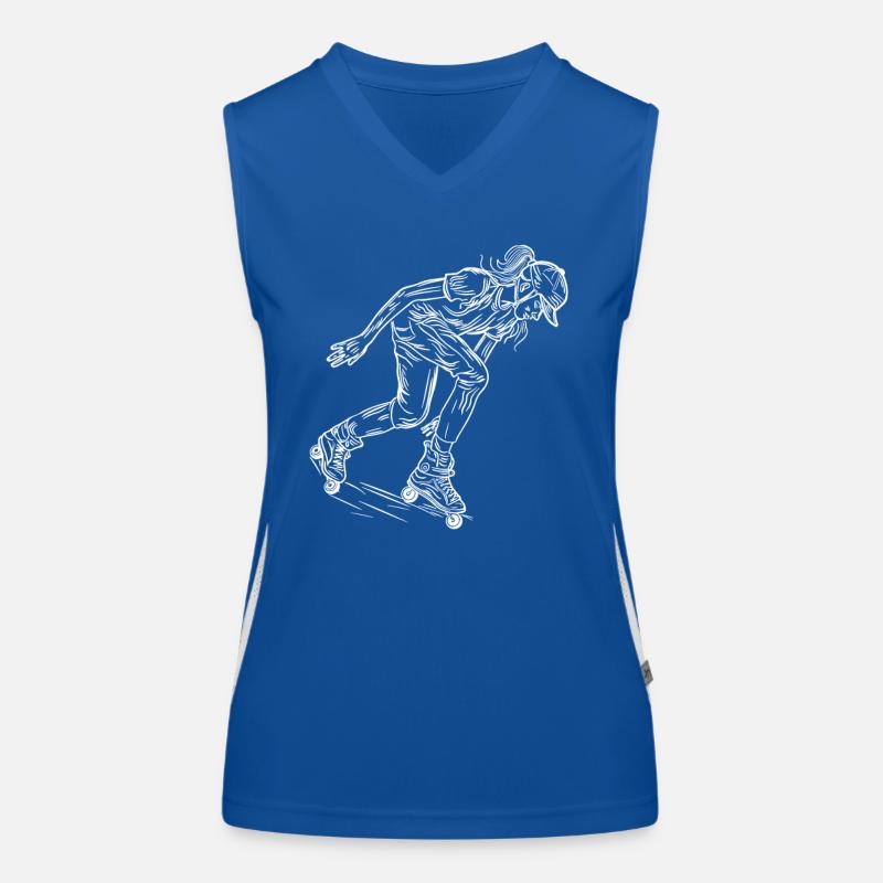 Roller Skate Girl Sketch Women's Functional Contrast Tank Top