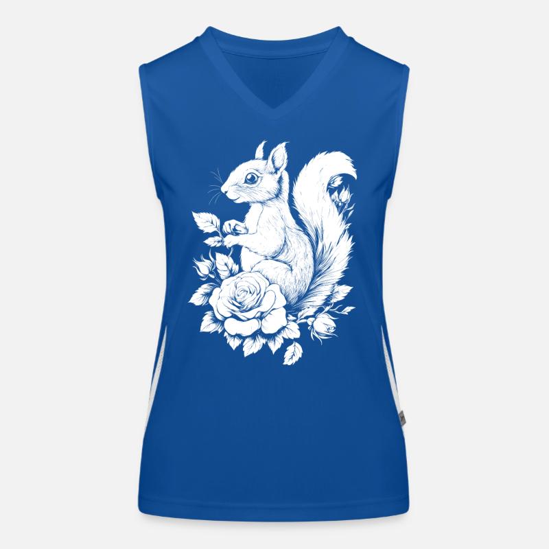 Eichhörnchen Blumen Rose Ästhetik Hörnchen Funktionelles Kontrast-Tank Top für Frauen