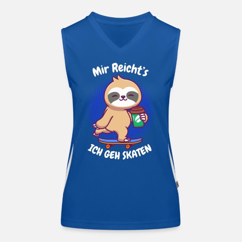 Kaffee Sloth Skateboard Funktionelles Kontrast-Tank Top für Frauen