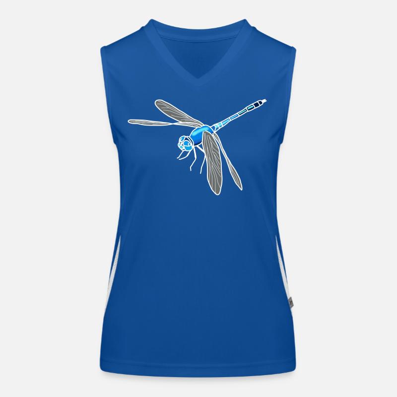 Dragonfly lineart Women's Functional Contrast Tank Top