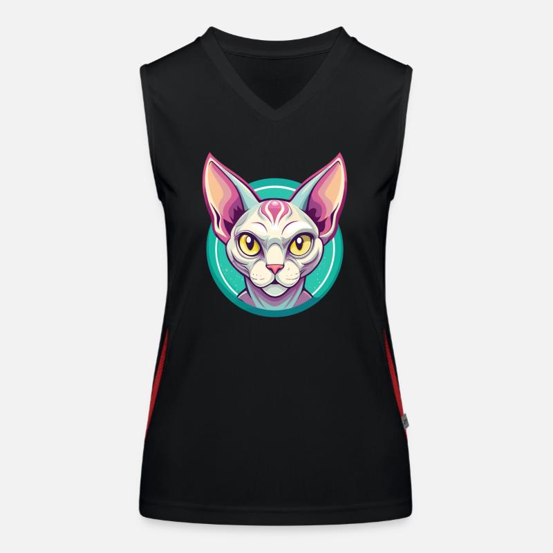 Devon Rex Chat Race Dessin Animé Kawaii Animal Pet Débardeur respirant contrasté Femme