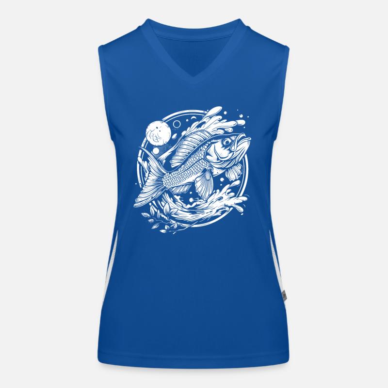 Graphique de poisson Débardeur respirant contrasté Femme
