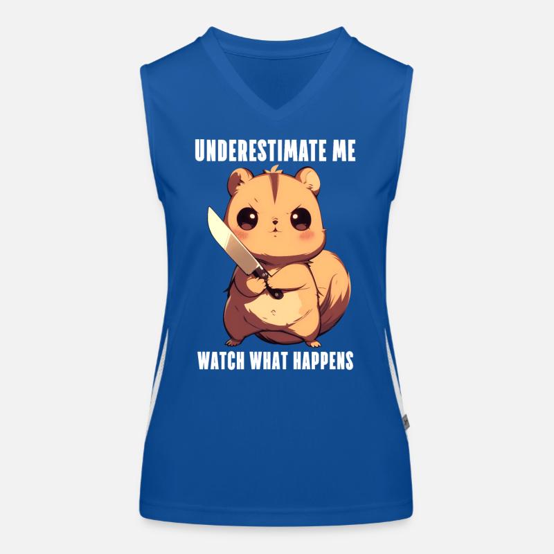 Écureuil avec couteau anime kawaii cadeau Débardeur respirant contrasté Femme