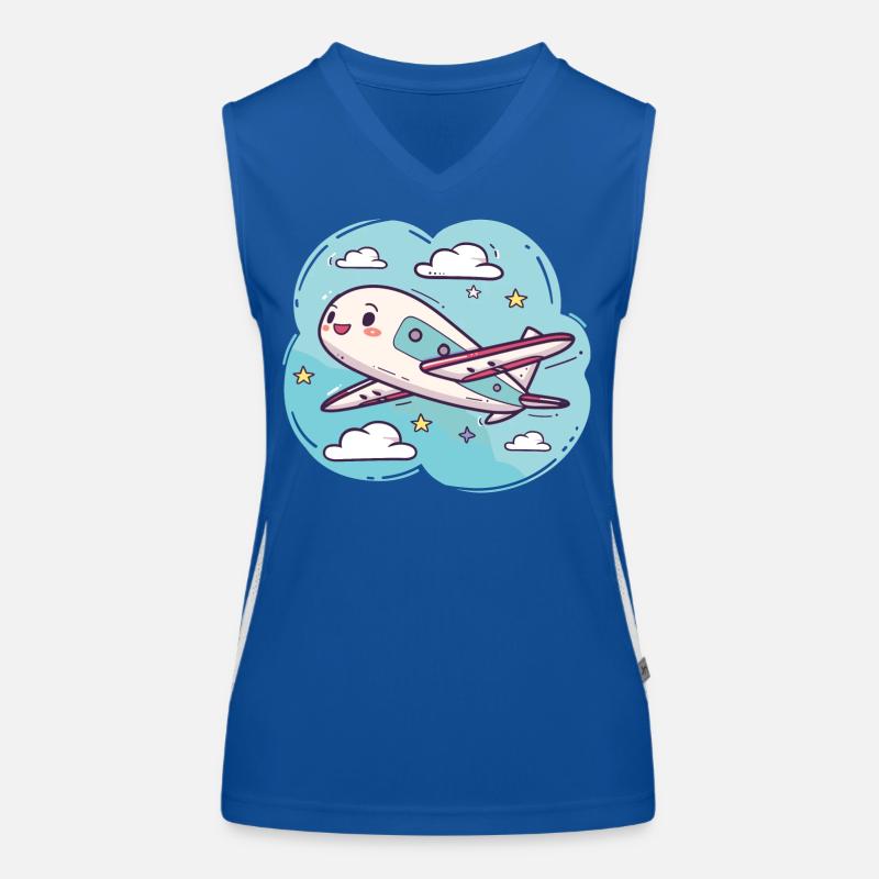 Flugzeug Comic Look Funktionelles Kontrast-Tank Top für Frauen