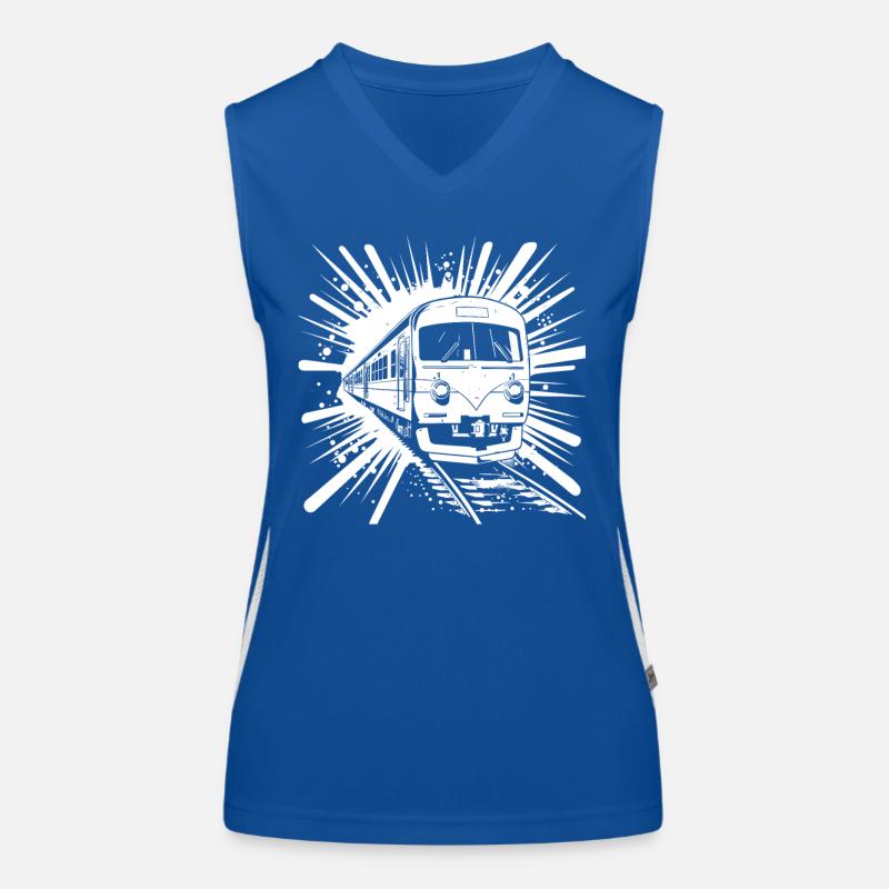 Eisenbahn Comic Look Funktionelles Kontrast-Tank Top für Frauen