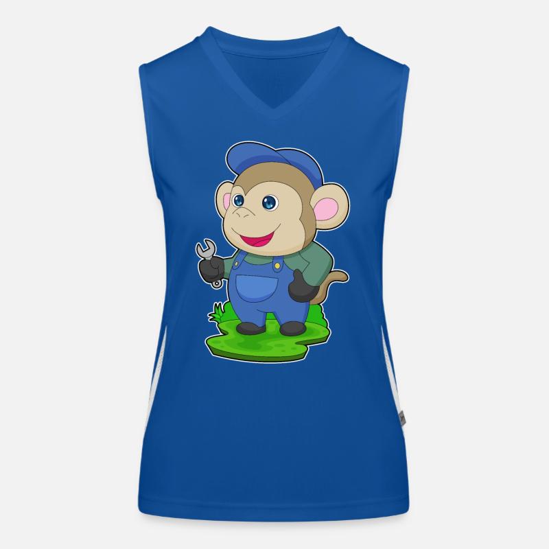 Monkey Mechanic Wrench Workshop Women's Functional Contrast Tank Top