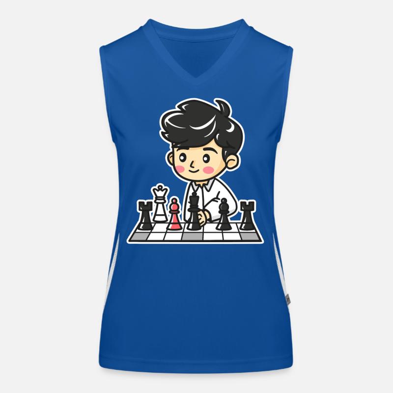 Schach Junge Cartoon Funktionelles Kontrast-Tank Top für Frauen