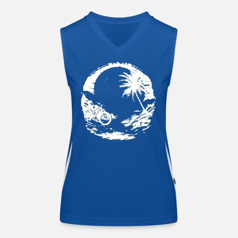 Mountainbiking Zeichnung Funktionelles Kontrast-Tank Top für Frauen