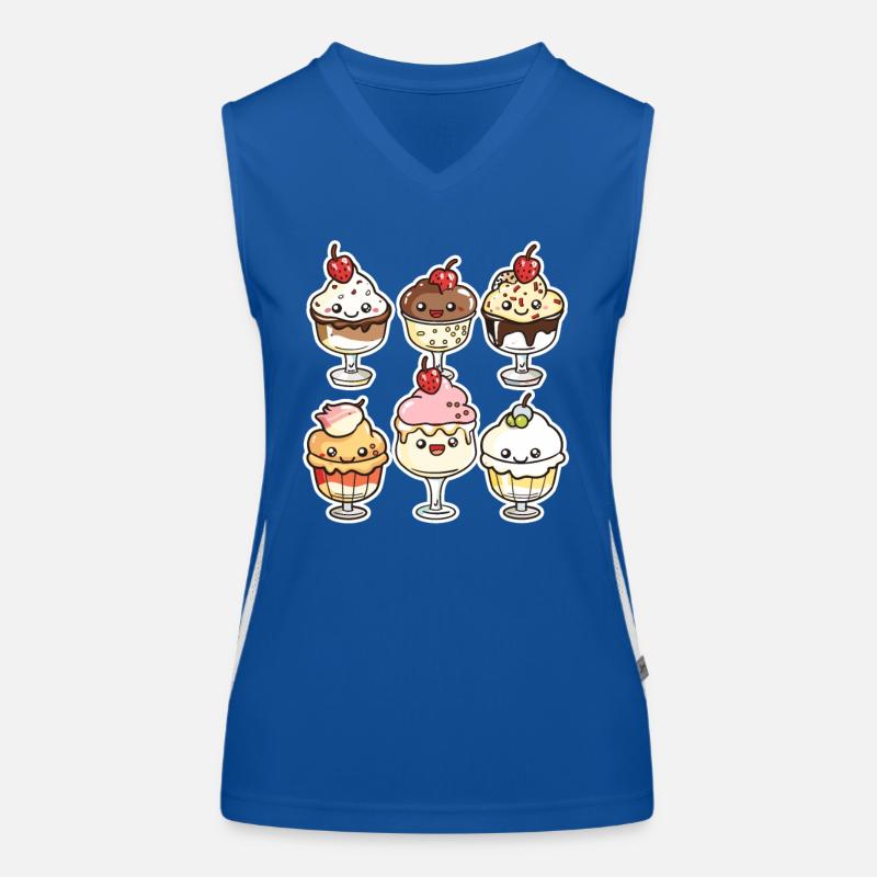 Eiscreme Karikatur Funktionelles Kontrast-Tank Top für Frauen