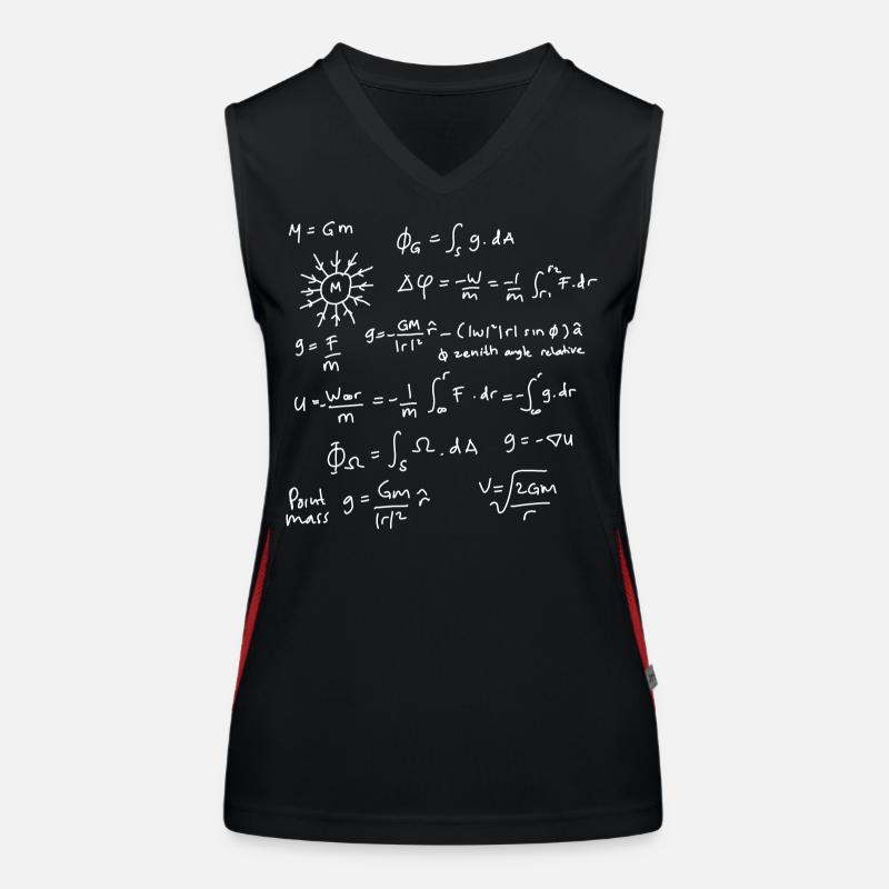 Physics Equations Unleashed - Women's Functional Contrast Tank Top - black/red