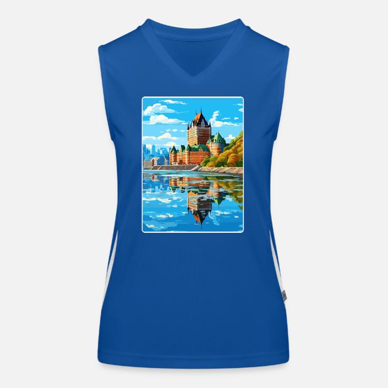 Québec Canada Affiche de voyage Peinture Souvenir WP Débardeur respirant contrasté Femme