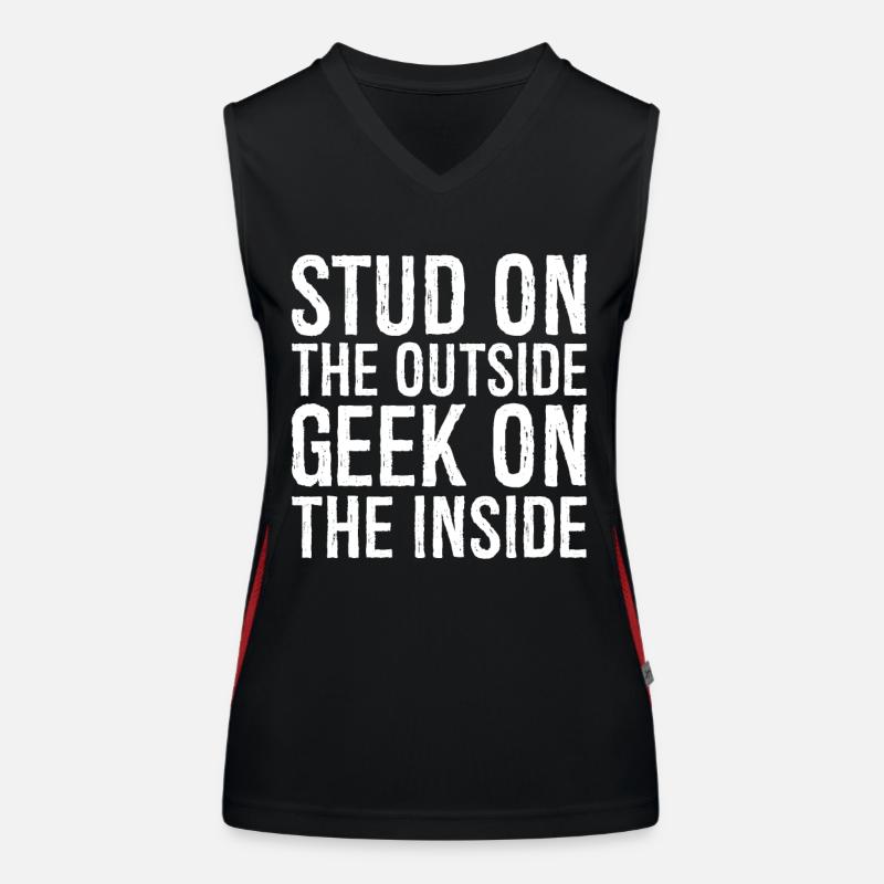 stud on the outside geek on the inside Débardeur respirant contrasté Femme